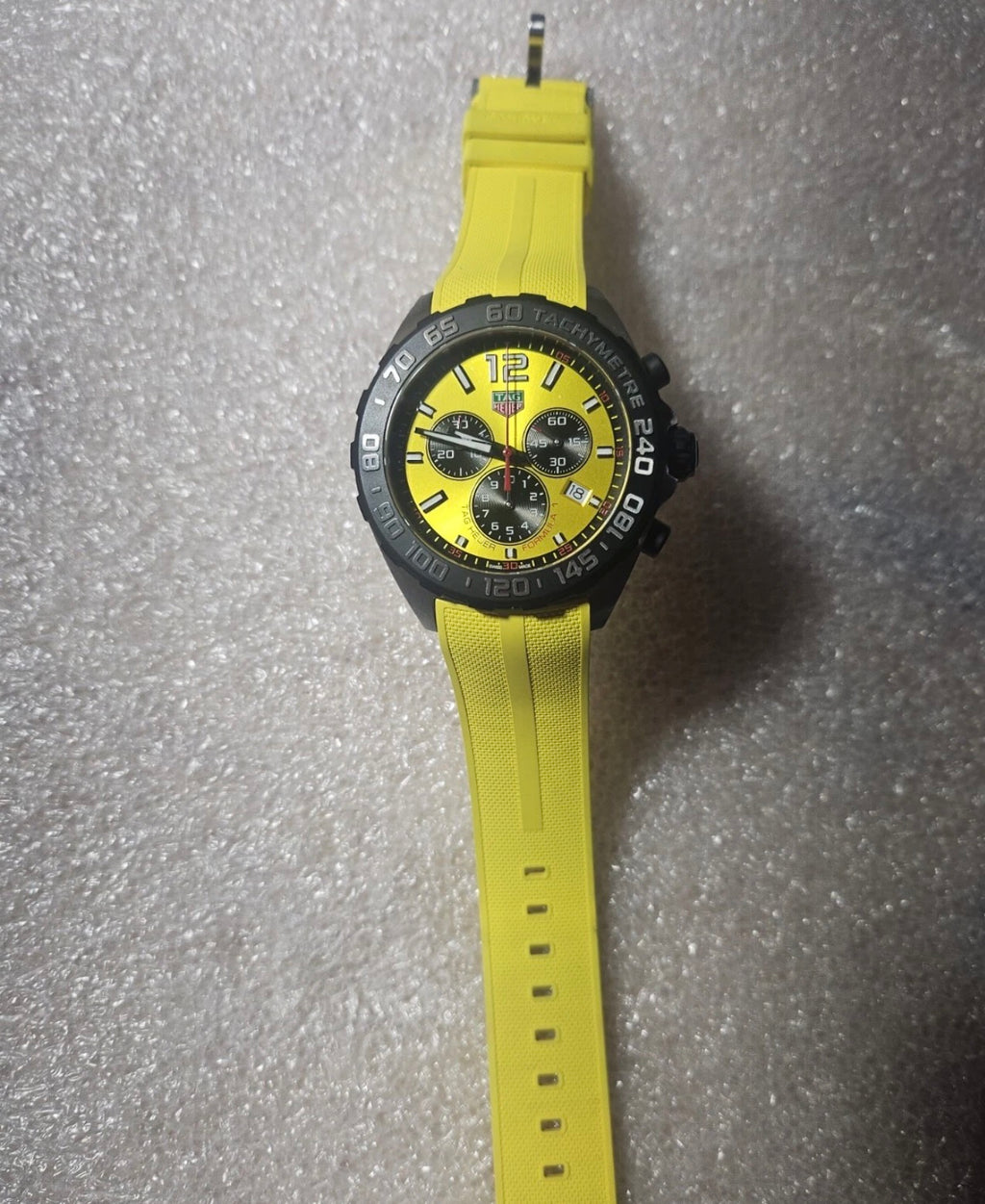 TAG HEUER Formula 1 Chronograph Quartz Yellow Dial Men's Watch Item No. CAZ101AM.FT8054